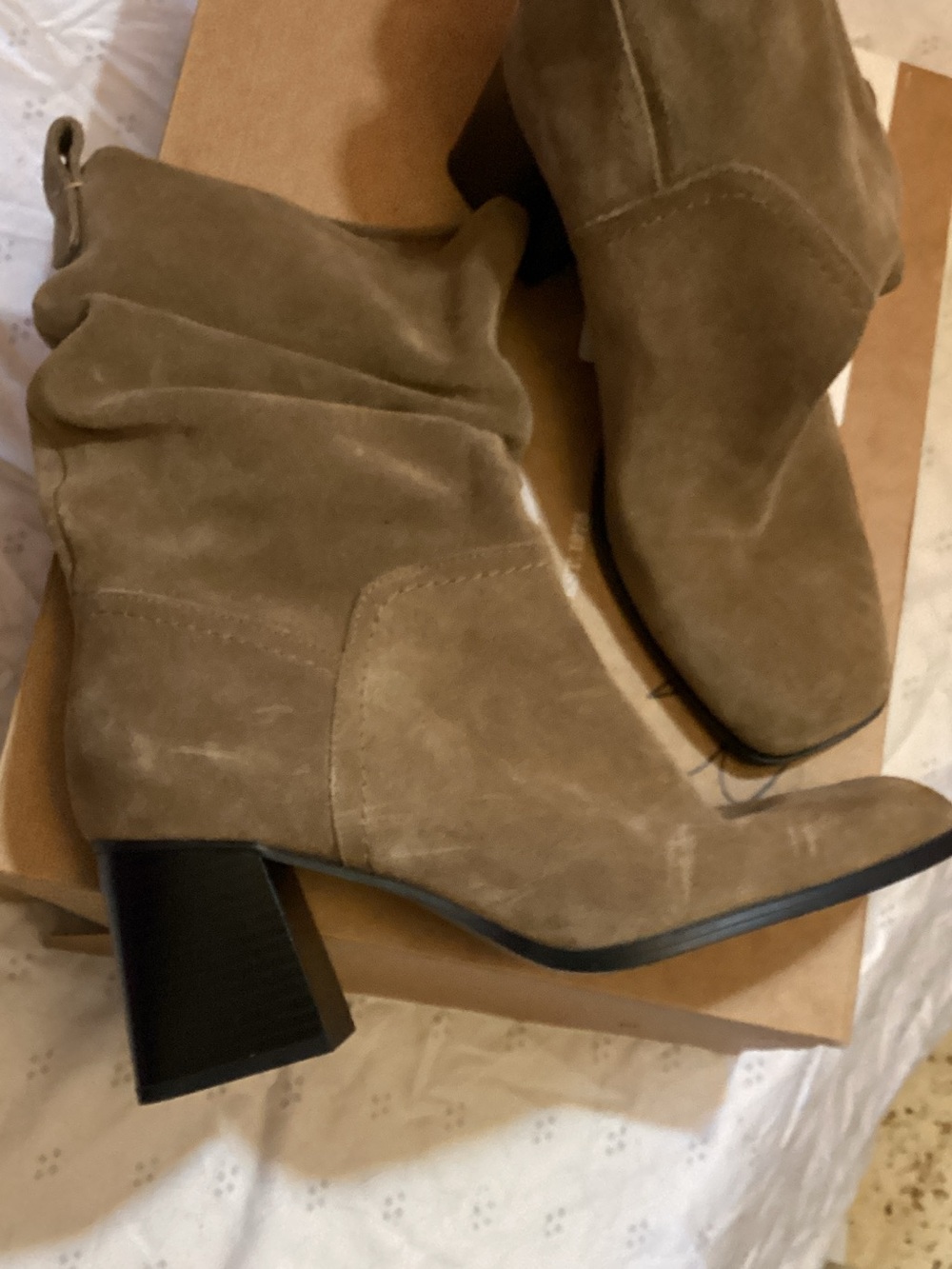 stradivarius Suede Genuine, Slouch Ankle Boots